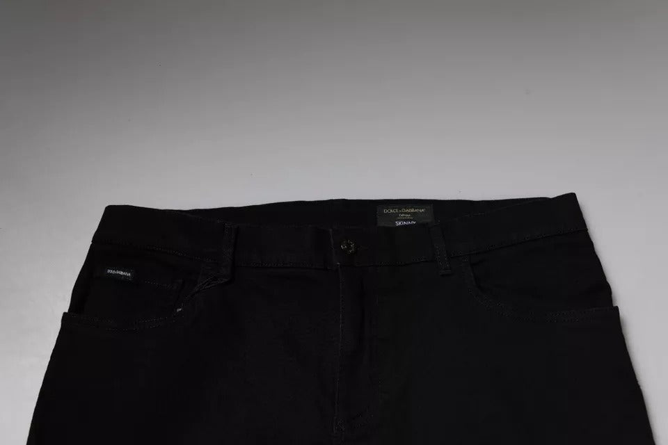 Dolce & Gabbana Black Logo Cotton Stretch Skinny Denim Jeans by Dolce & Gabbana