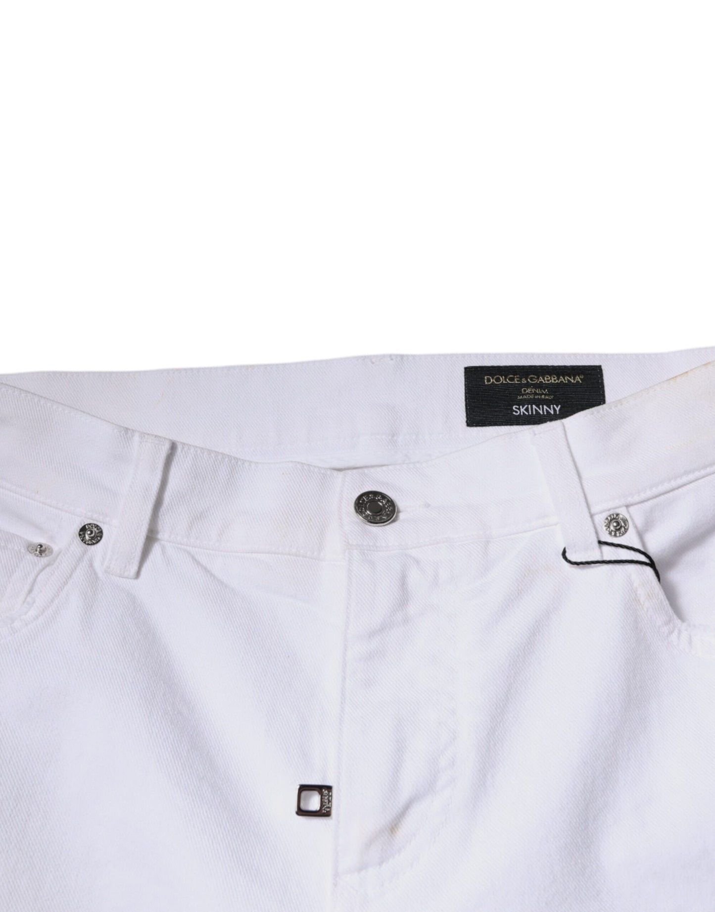 Dolce & Gabbana Black White Logo Cotton Skinny Denim Jeans by Dolce & Gabbana