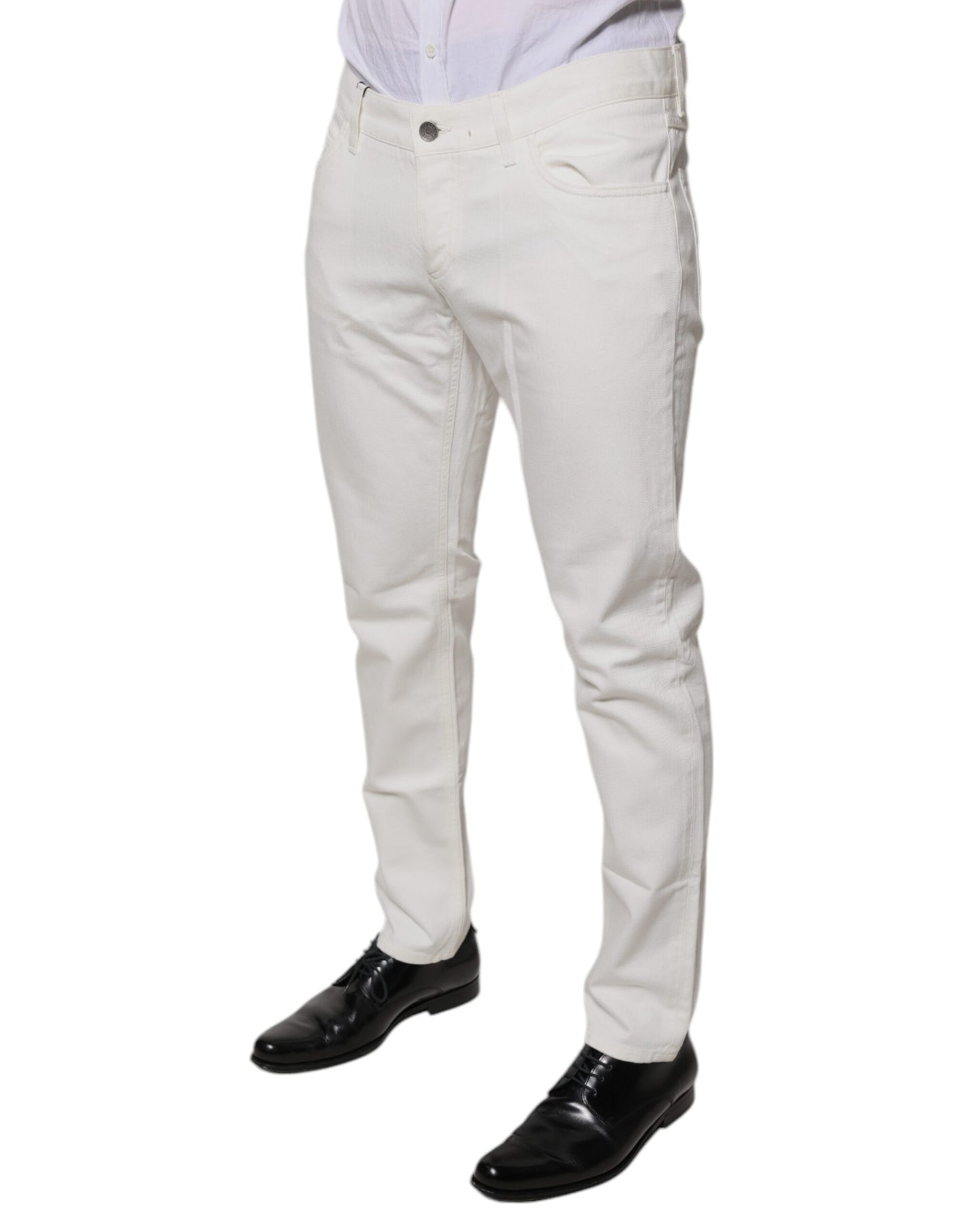 Dolce & Gabbana White Cotton Skinny Denim Jeans by Dolce & Gabbana