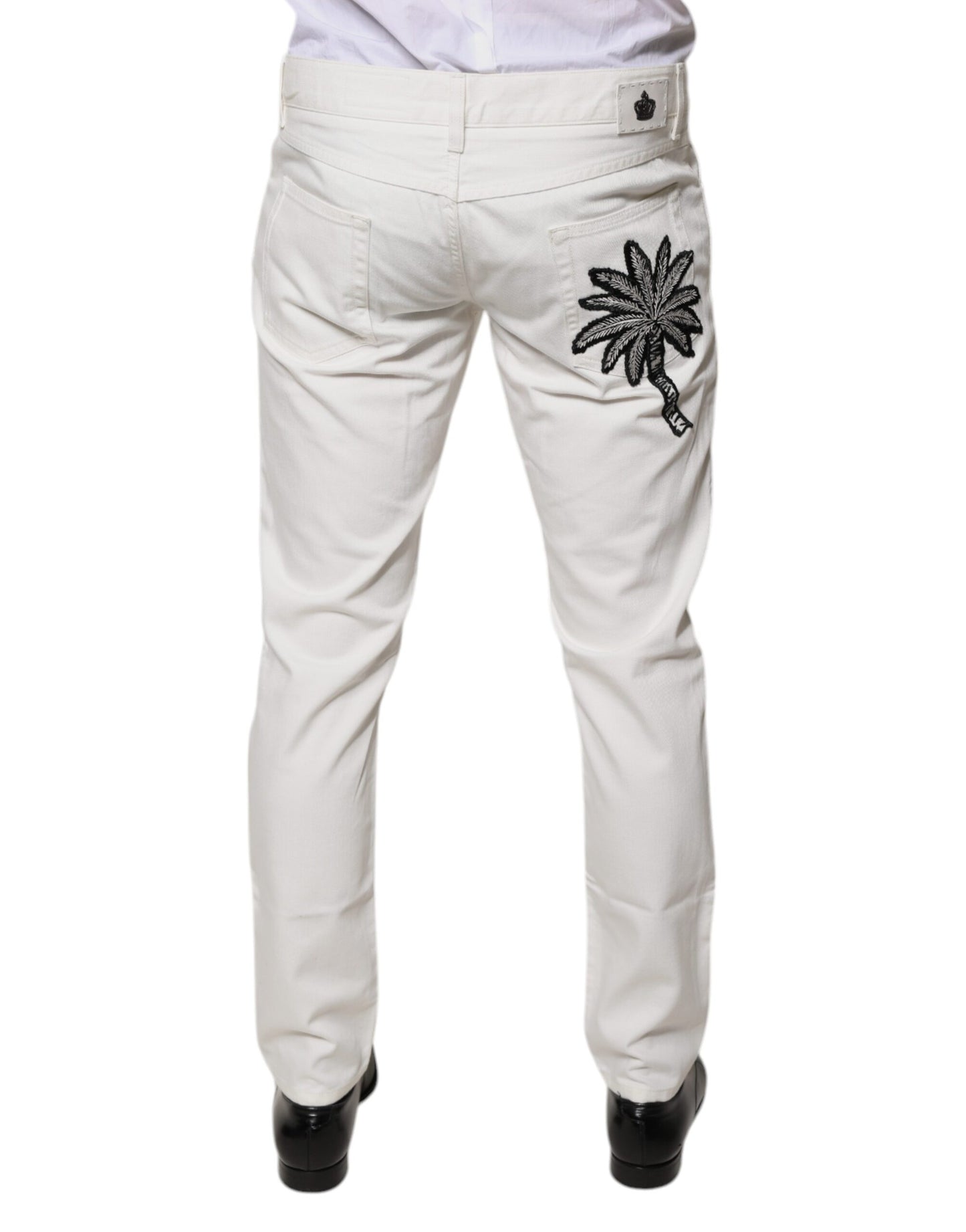 Dolce & Gabbana White Cotton Skinny Denim Jeans by Dolce & Gabbana