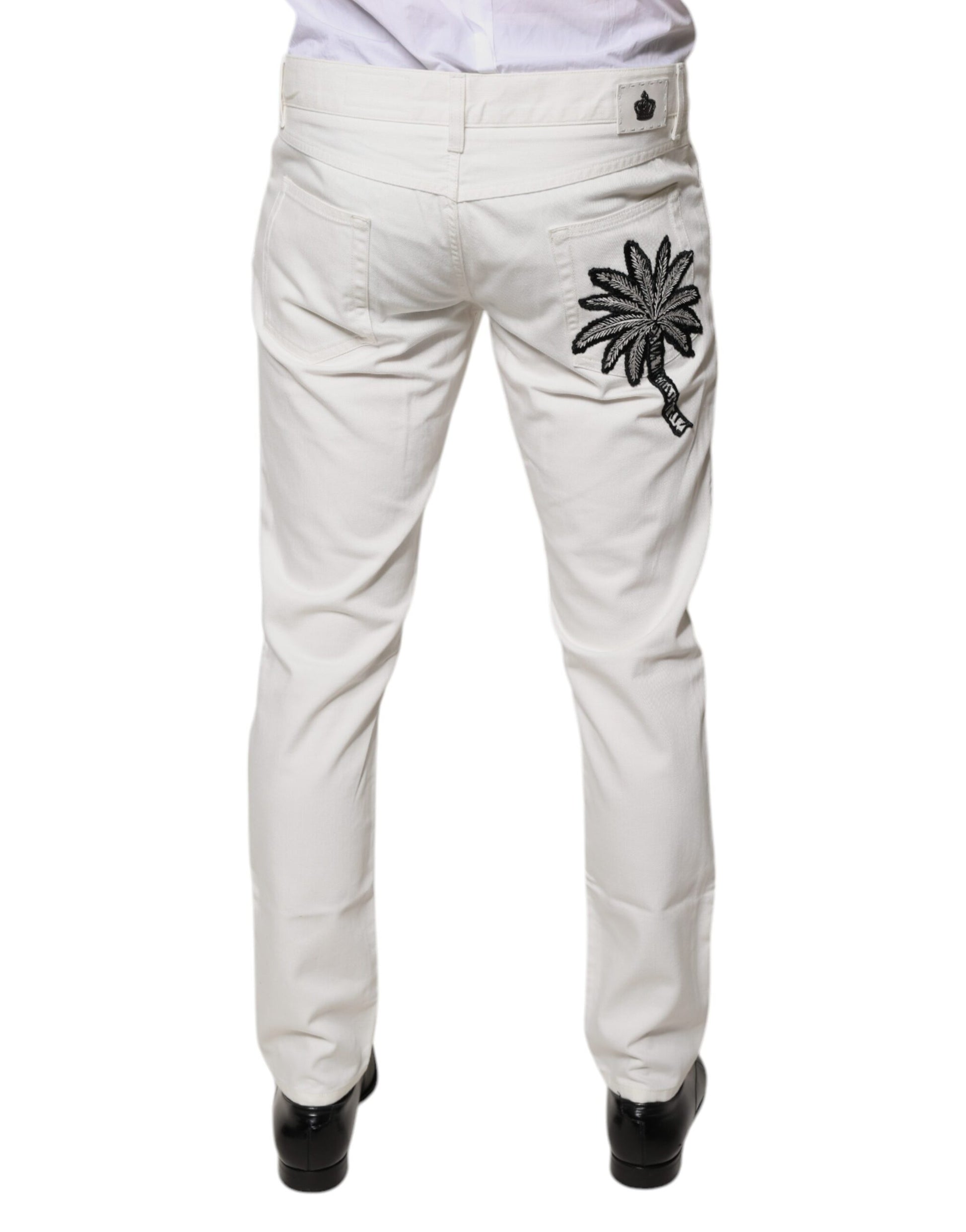 Dolce & Gabbana White Cotton Skinny Denim Jeans by Dolce & Gabbana