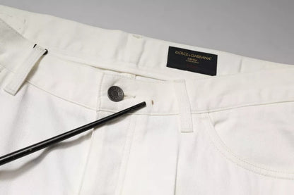 Dolce & Gabbana White Cotton Skinny Denim Jeans by Dolce & Gabbana