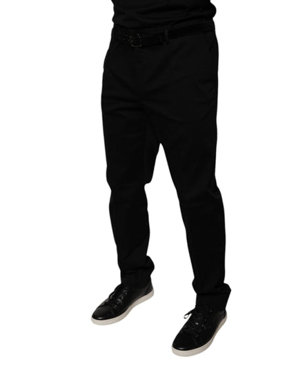 Dolce & Gabbana Black Tapered Formal Dress Pants by Dolce & Gabbana