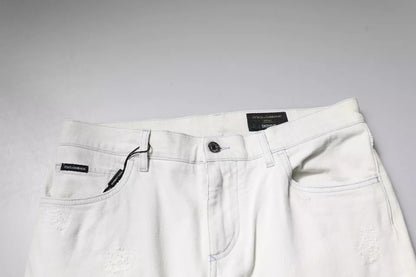Dolce & Gabbana White Cotton Skinny Denim Jeans by Dolce & Gabbana