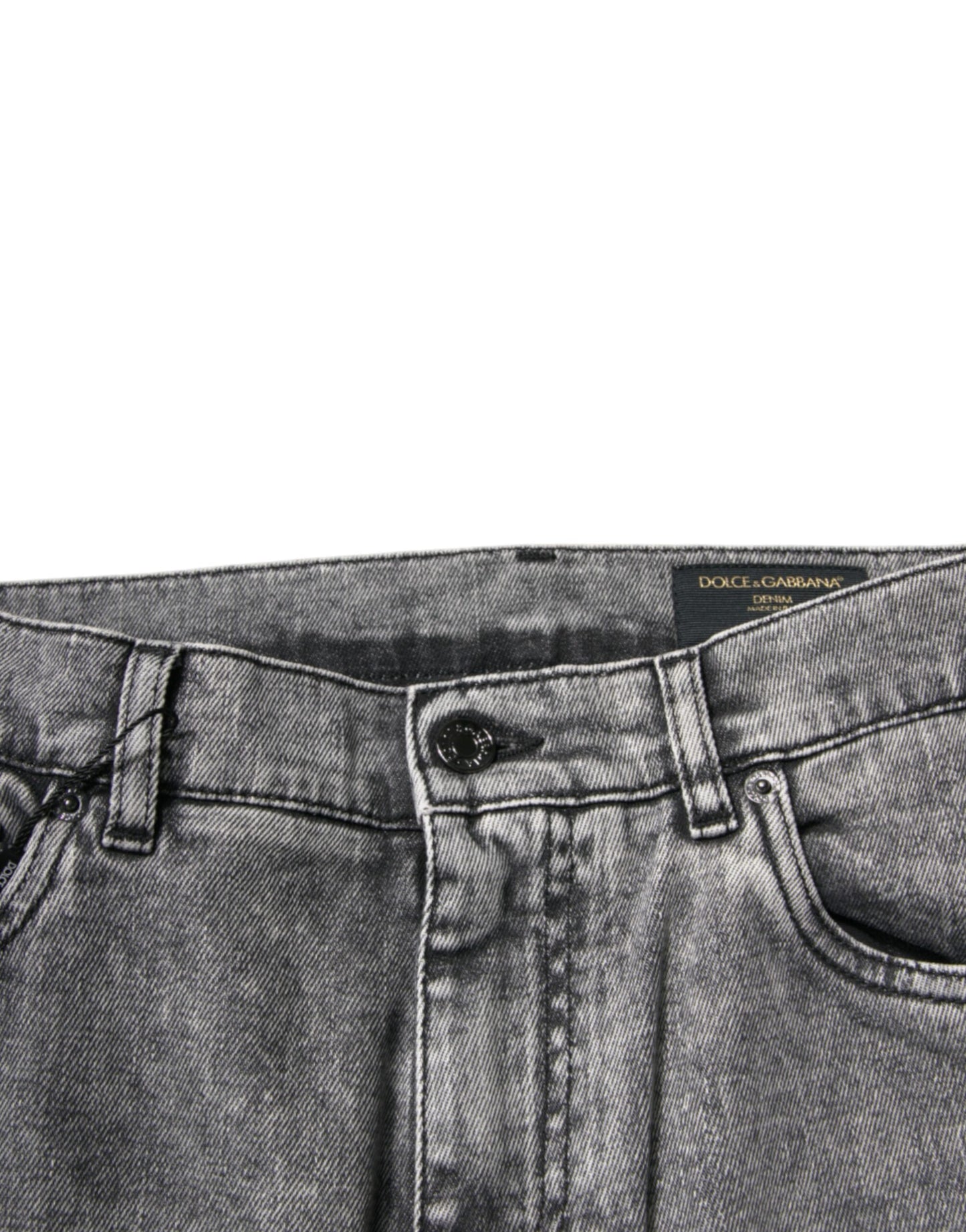 Dolce & Gabbana Gray Washed Cotton Skinny Denim Jeans by Dolce & Gabbana