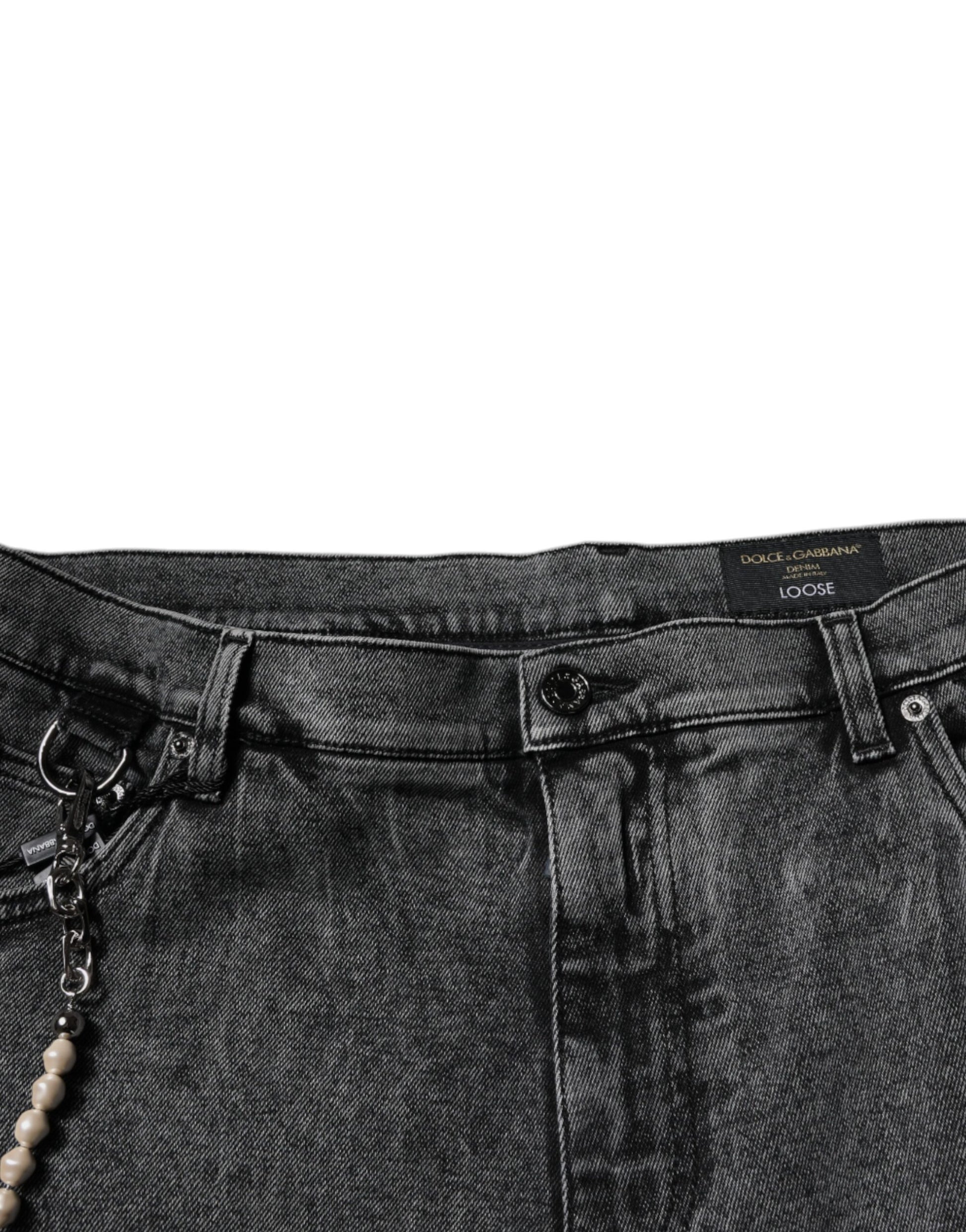 Dolce & Gabbana Dark Gray Cotton Skinny Denim Jeans by Dolce & Gabbana