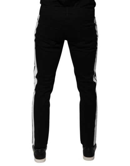 Dolce & Gabbana Black Crown White Lining Skinny Denim Jeans by Dolce & Gabbana