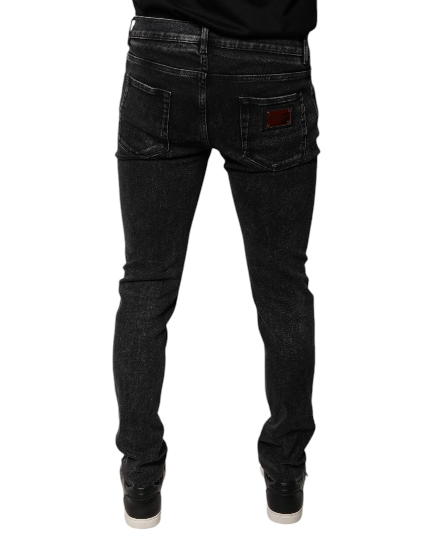 Dolce & Gabbana Black Cotton Stretch Skinny Men Denim Jeans by Dolce & Gabbana