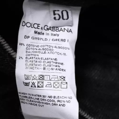Dolce & Gabbana Black Cotton Stretch Skinny Men Denim Jeans by Dolce & Gabbana