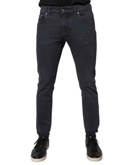 Dolce & Gabbana Dark Gray Cotton Skinny Denim Jeans by Dolce & Gabbana