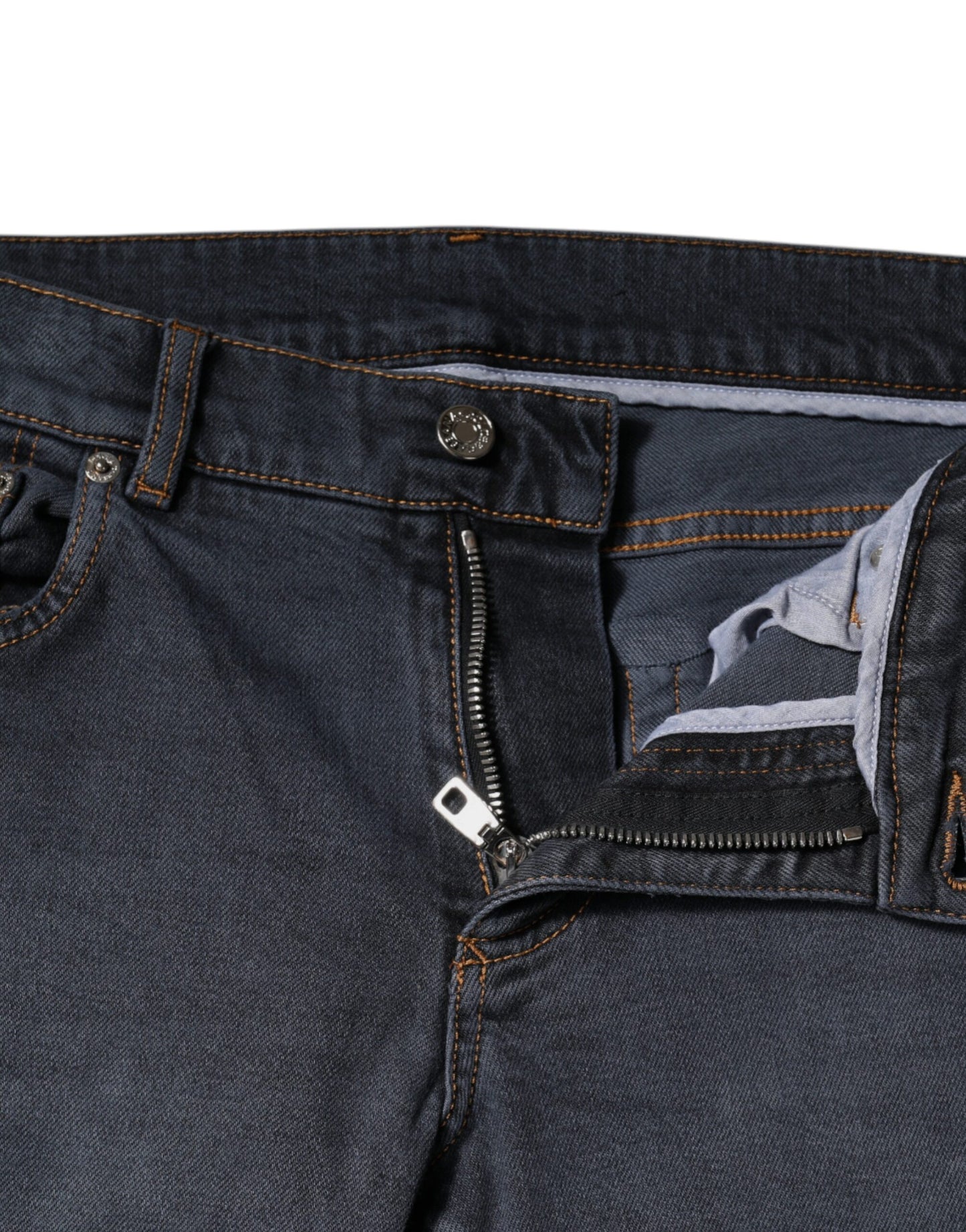 Dolce & Gabbana Dark Gray Cotton Skinny Denim Jeans by Dolce & Gabbana