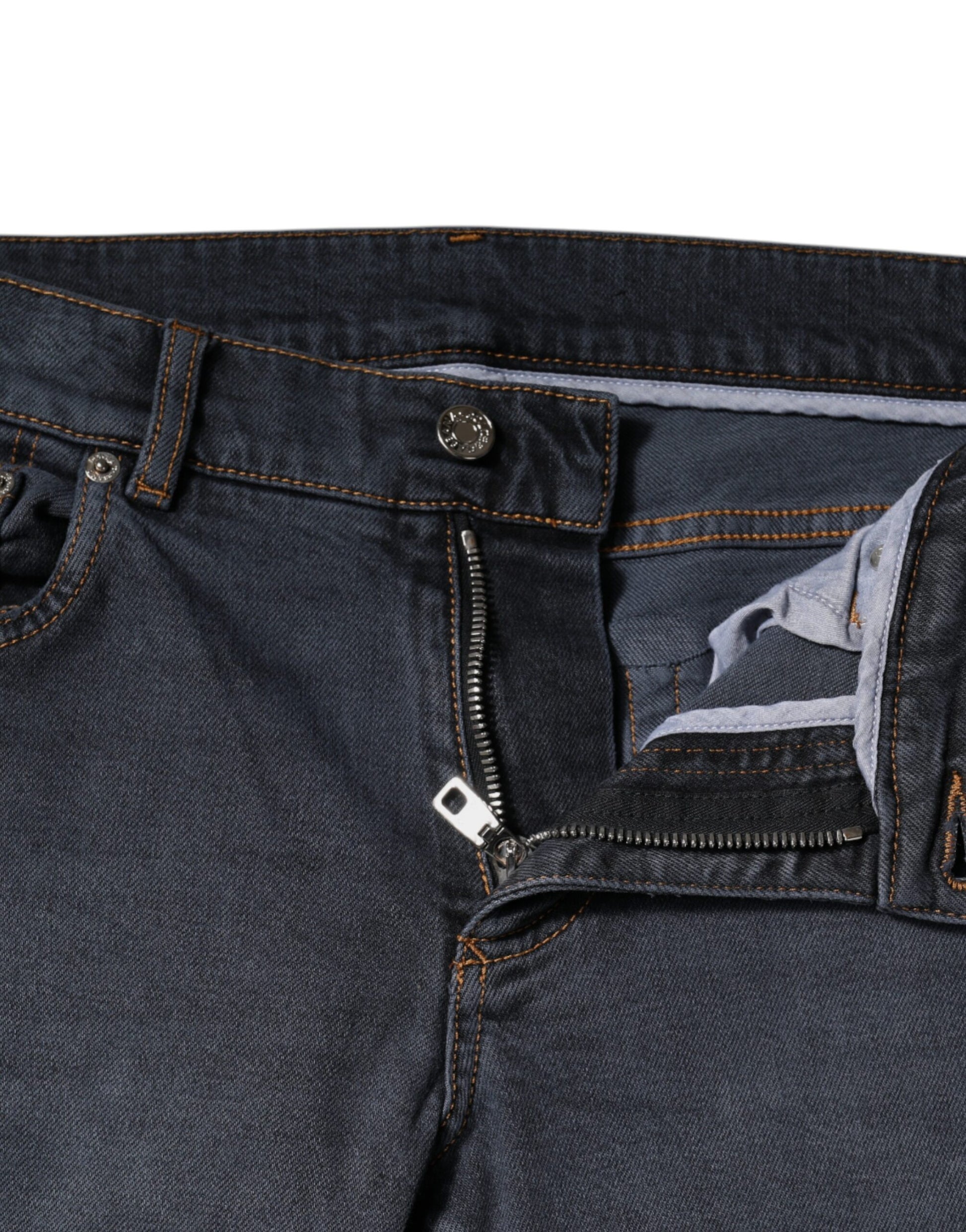 Dolce & Gabbana Dark Gray Cotton Skinny Denim Jeans by Dolce & Gabbana