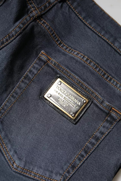 Dolce & Gabbana Dark Gray Cotton Skinny Denim Jeans by Dolce & Gabbana