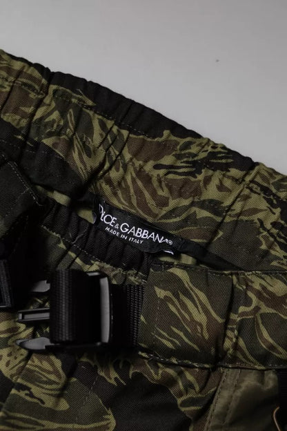 Dolce & Gabbana Green Cotton Jogger Cargo Pants by Dolce & Gabbana