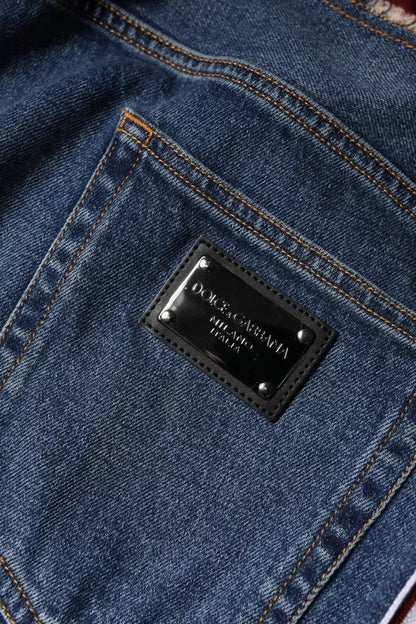 Dolce & Gabbana Blue Cotton Stretch Straight Denim Jeans by Dolce & Gabbana
