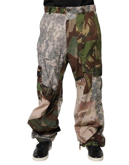 Dolce & Gabbana Multicolor Patchwork Camouflage Cargo Pants by Dolce & Gabbana