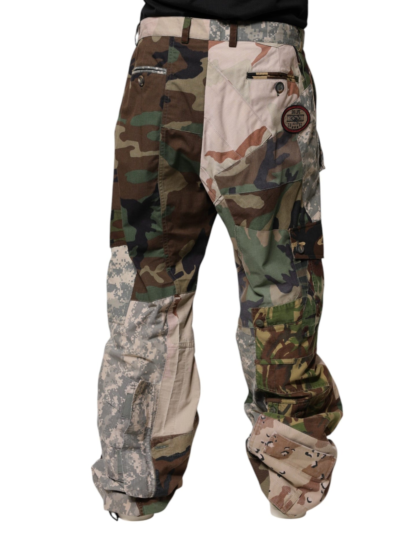 Dolce & Gabbana Multicolor Patchwork Camouflage Cargo Pants by Dolce & Gabbana
