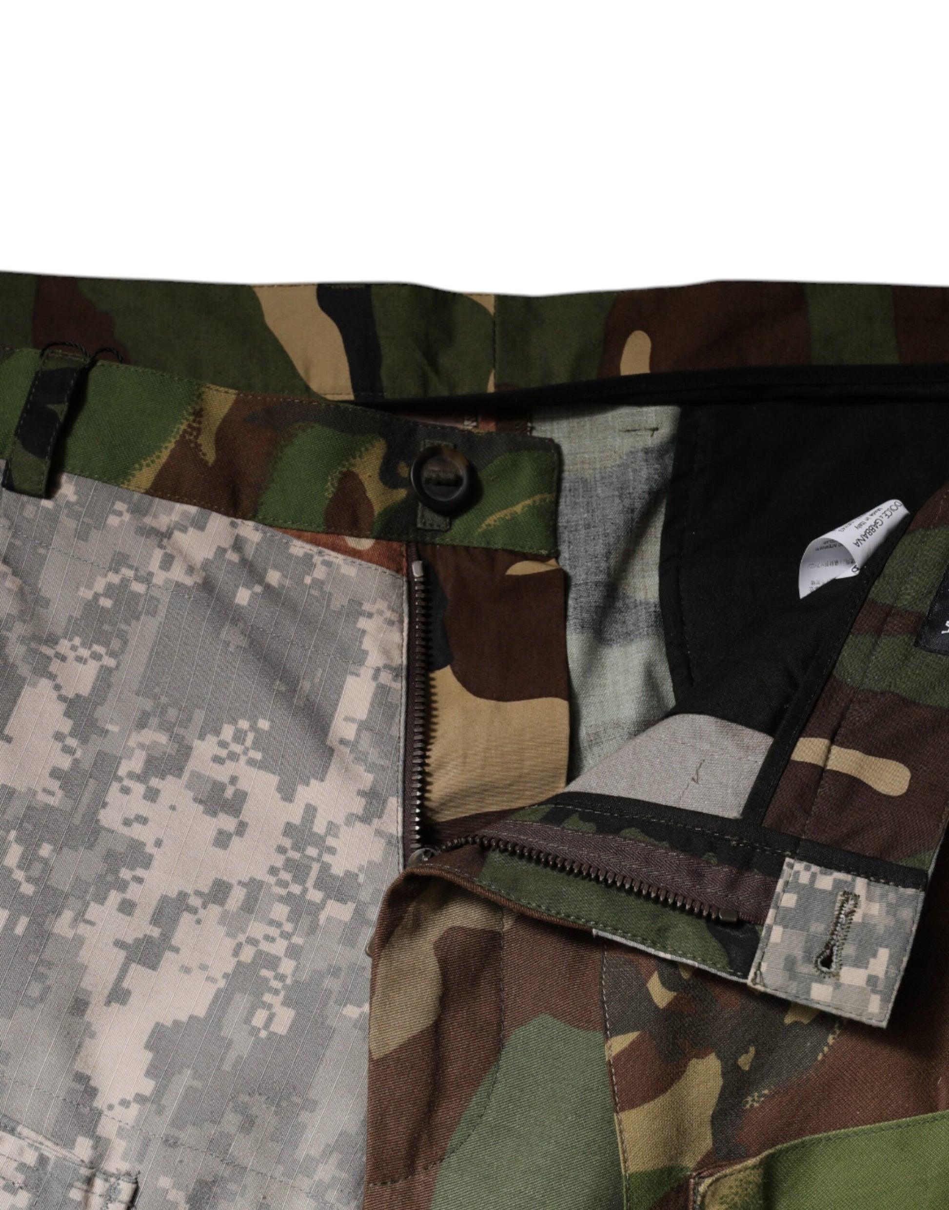 Dolce & Gabbana Multicolor Patchwork Camouflage Cargo Pants by Dolce & Gabbana