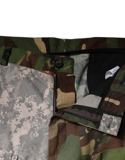 Dolce & Gabbana Multicolor Patchwork Camouflage Cargo Pants by Dolce & Gabbana
