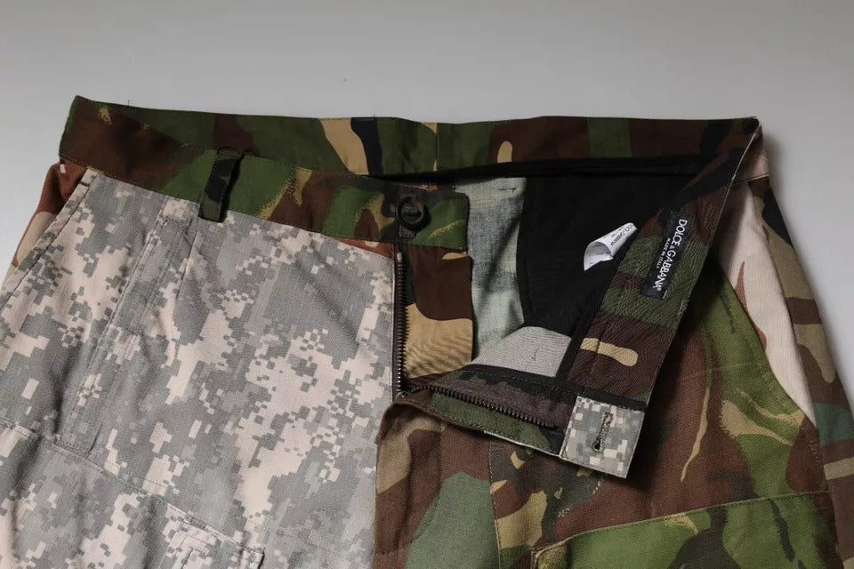 Dolce & Gabbana Multicolor Patchwork Camouflage Cargo Pants by Dolce & Gabbana