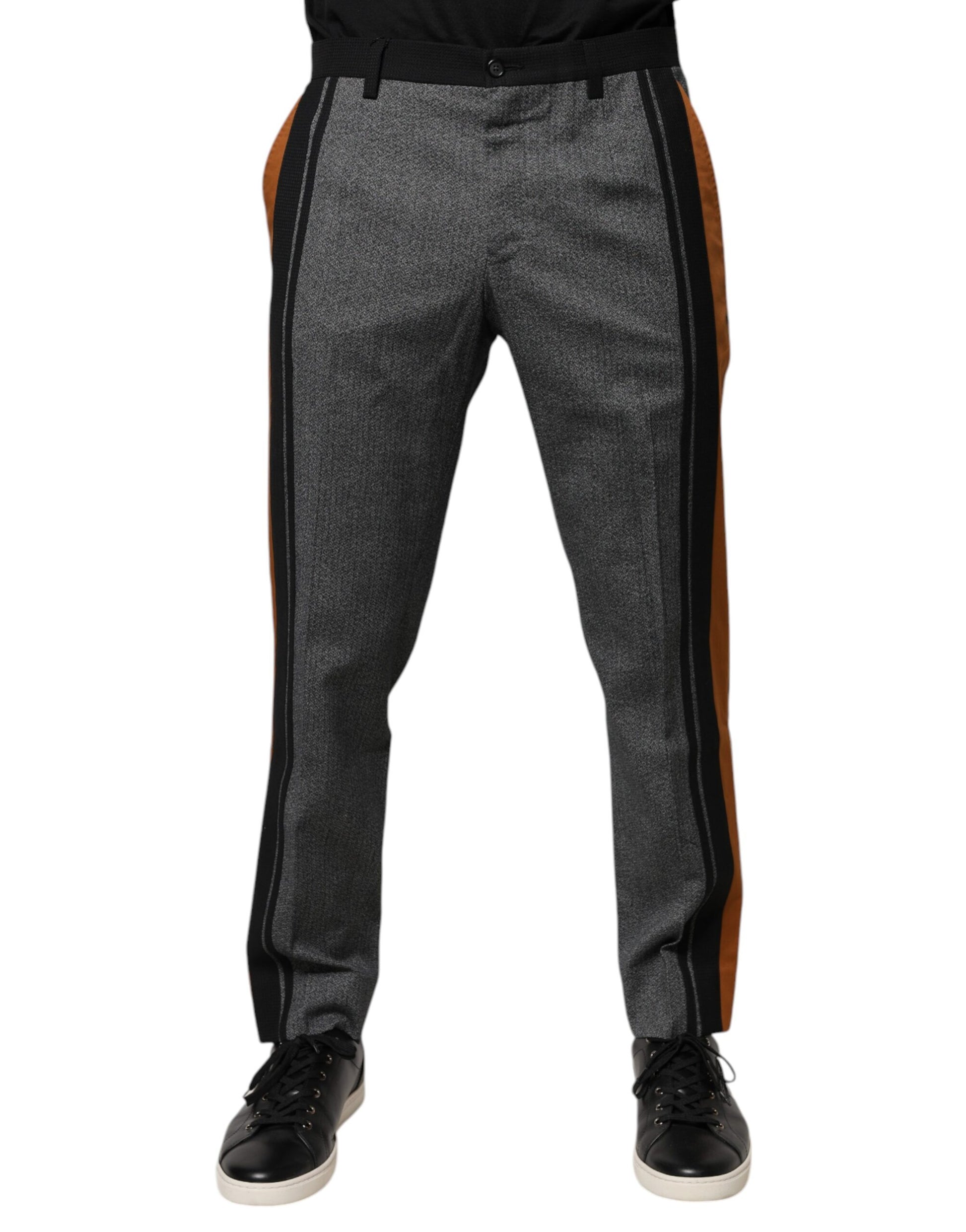 Dolce & Gabbana Multicolor Cotton Tapered Dress Formal Pants by Dolce & Gabbana