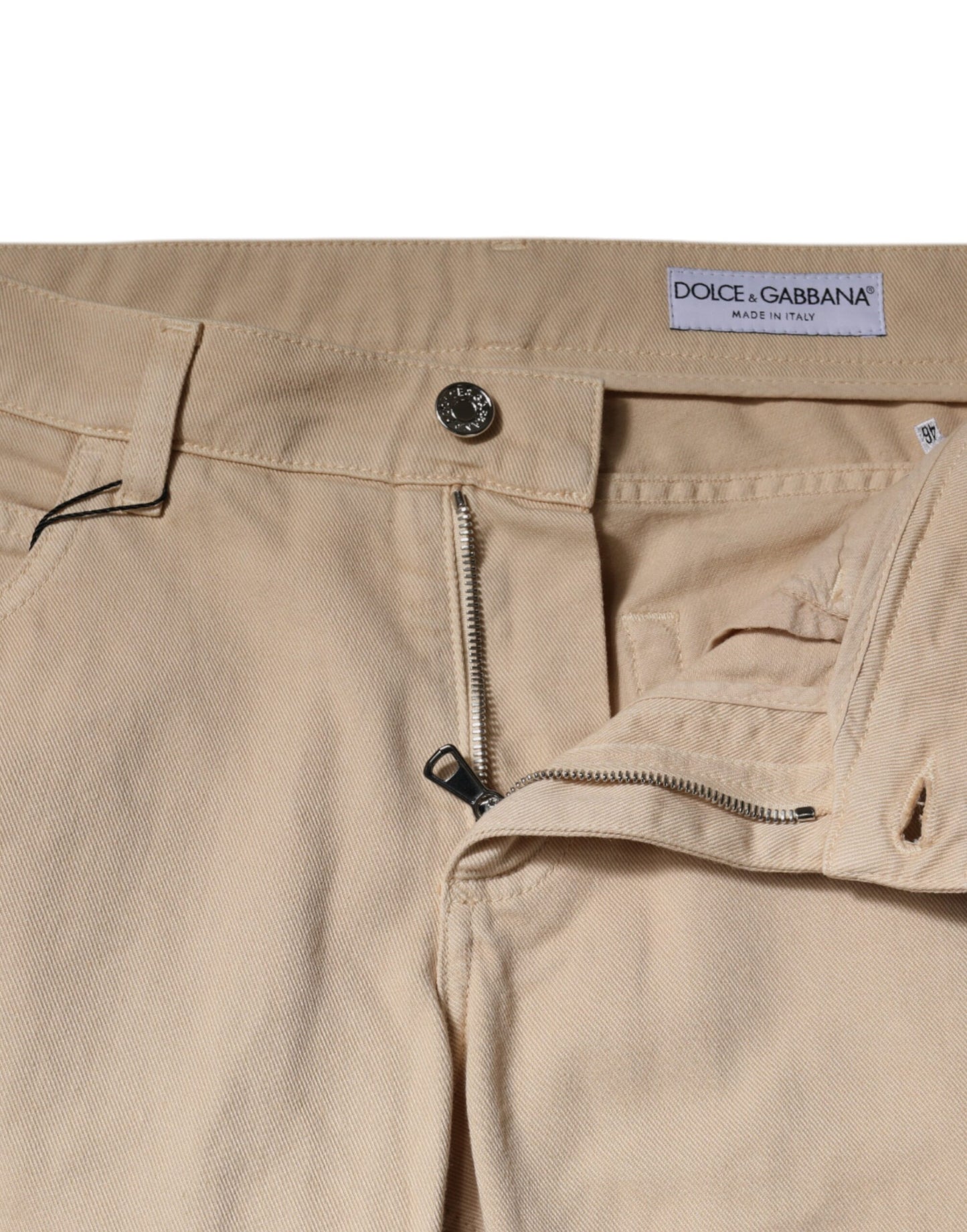 Dolce & Gabbana Beige Cotton Stretch Regular Men Denim Jeans by Dolce & Gabbana