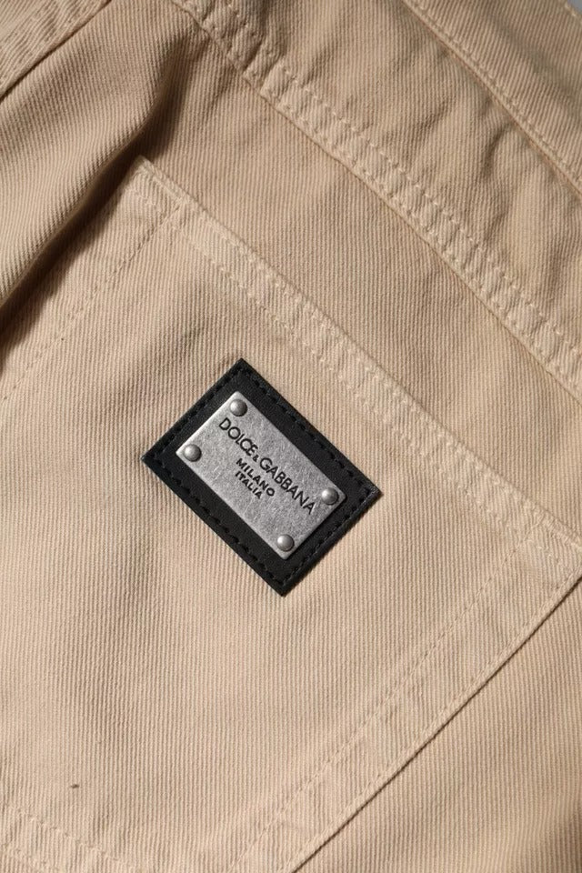 Dolce & Gabbana Beige Cotton Stretch Regular Men Denim Jeans by Dolce & Gabbana