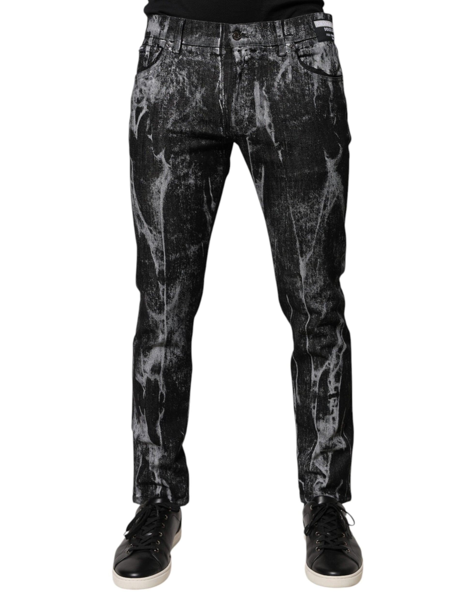 Dolce & Gabbana Multicolor Cotton Tie Dye Skinny Denim Jeans by Dolce & Gabbana