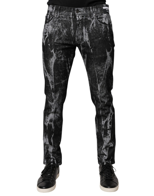 Dolce & Gabbana Multicolor Cotton Tie Dye Skinny Denim Jeans by Dolce & Gabbana