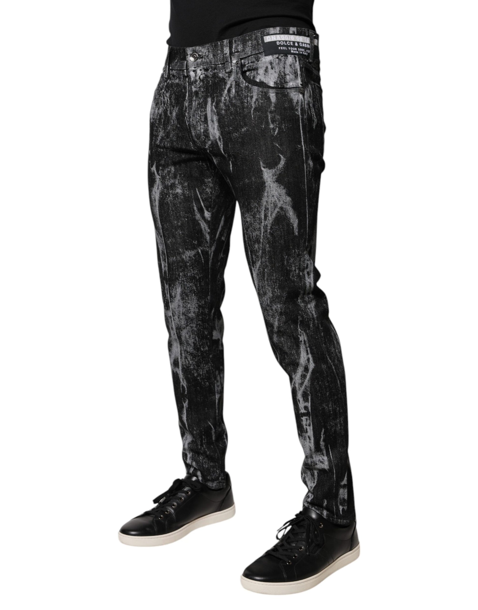 Dolce & Gabbana Multicolor Cotton Tie Dye Skinny Denim Jeans by Dolce & Gabbana