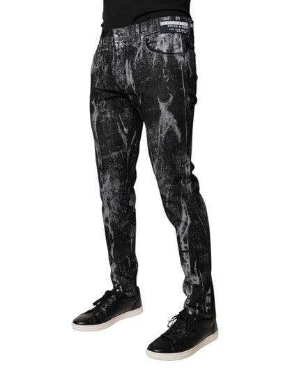 Dolce & Gabbana Multicolor Cotton Tie Dye Skinny Denim Jeans by Dolce & Gabbana