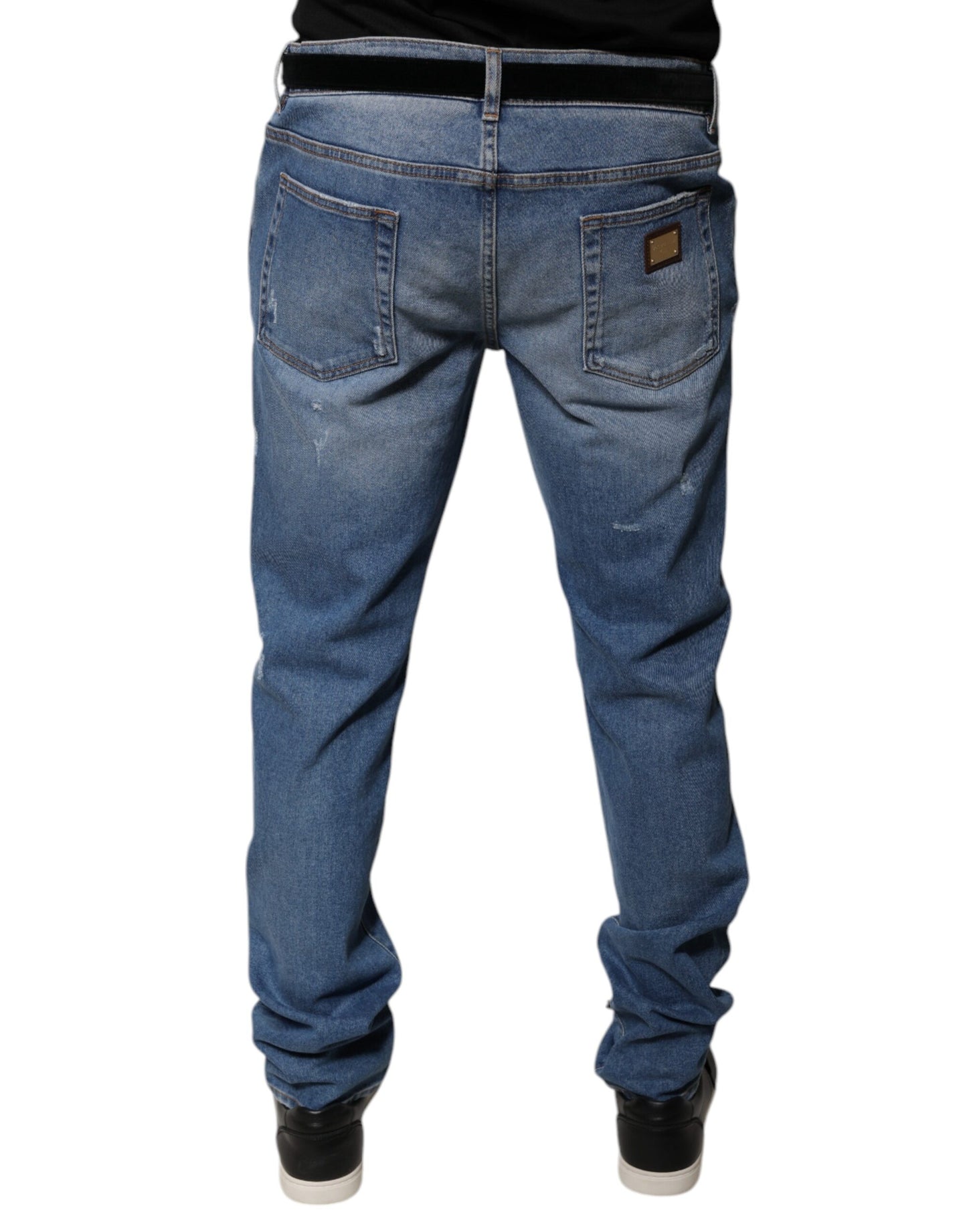 Dolce & Gabbana Light Blue Cotton Men Skinny Denim Jeans by Dolce & Gabbana