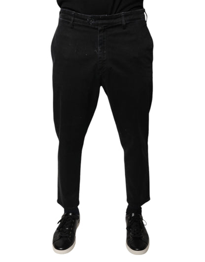 Dolce & Gabbana Black HOUSTON Men Cropped Denim Jeans by Dolce & Gabbana