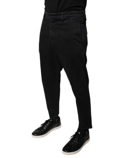 Dolce & Gabbana Black HOUSTON Men Cropped Denim Jeans by Dolce & Gabbana