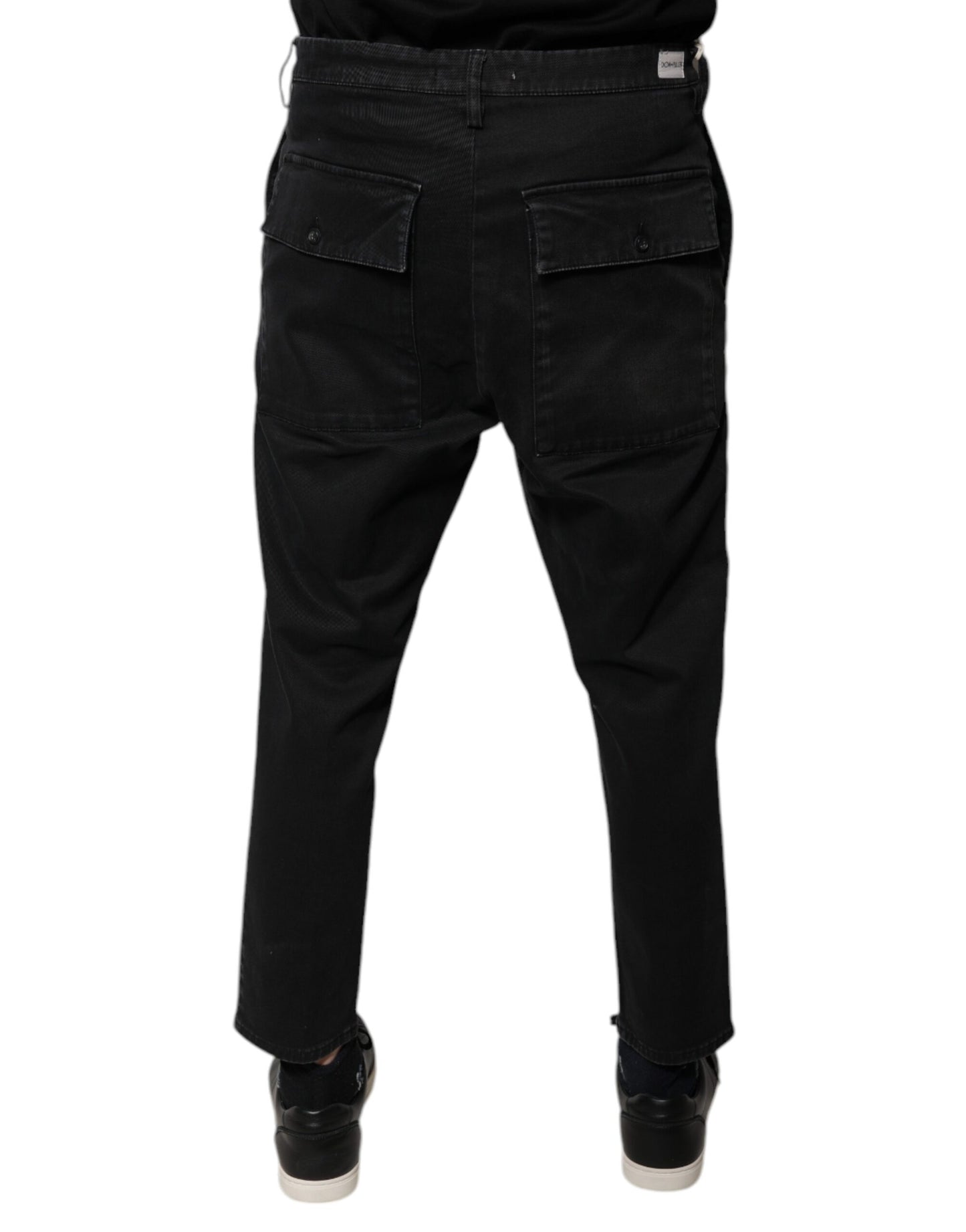 Dolce & Gabbana Black HOUSTON Men Cropped Denim Jeans by Dolce & Gabbana