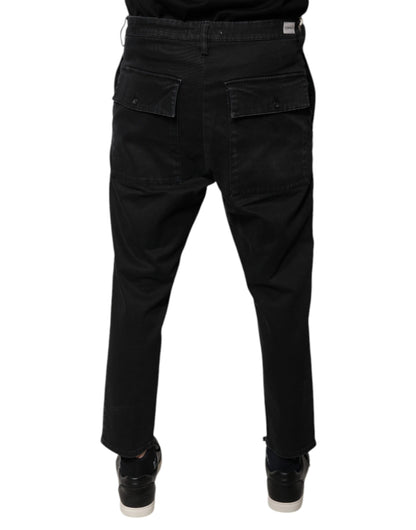 Dolce & Gabbana Black HOUSTON Men Cropped Denim Jeans by Dolce & Gabbana