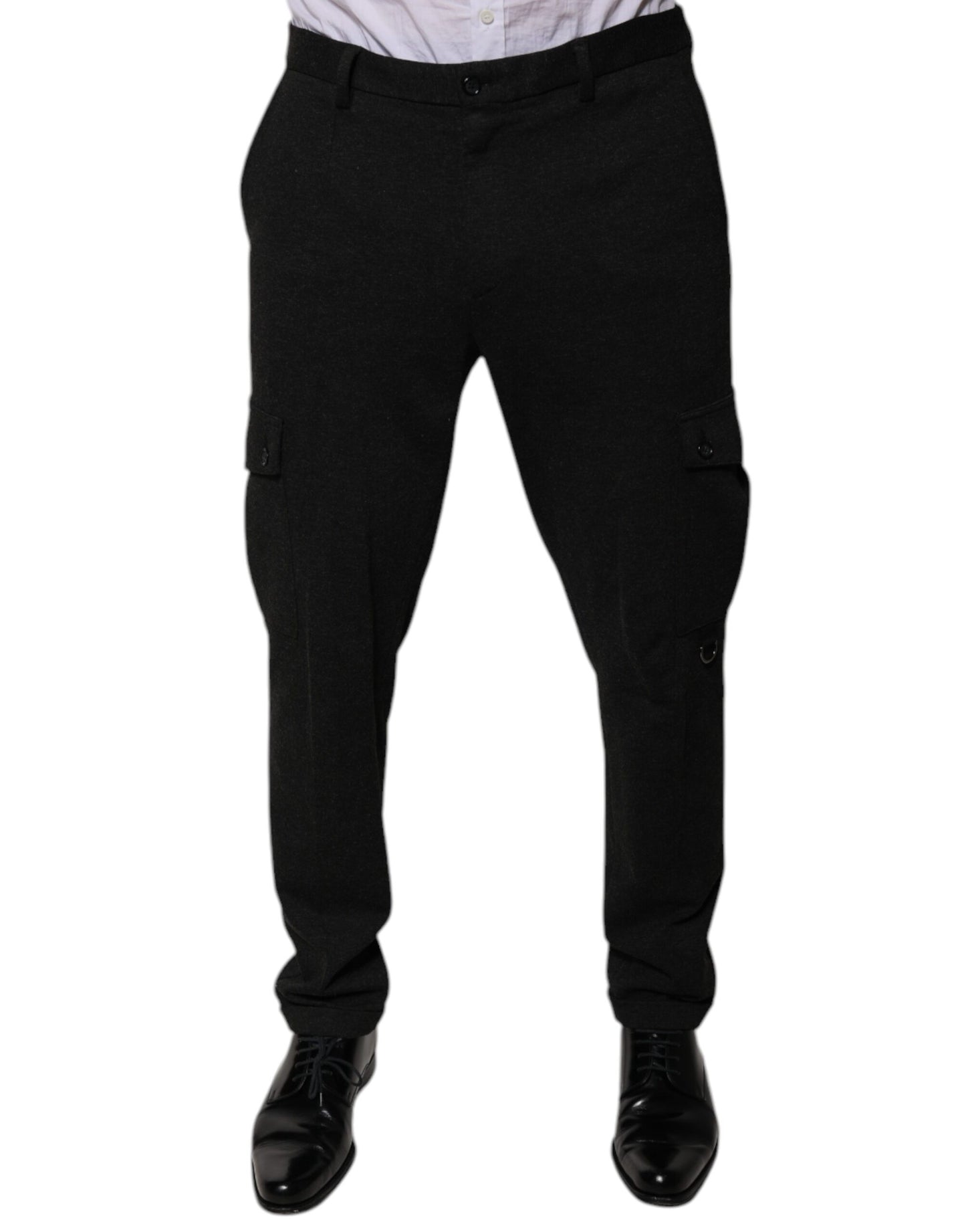 Dolce & Gabbana Black Viscose Cargo Men Casual Pants by Dolce & Gabbana