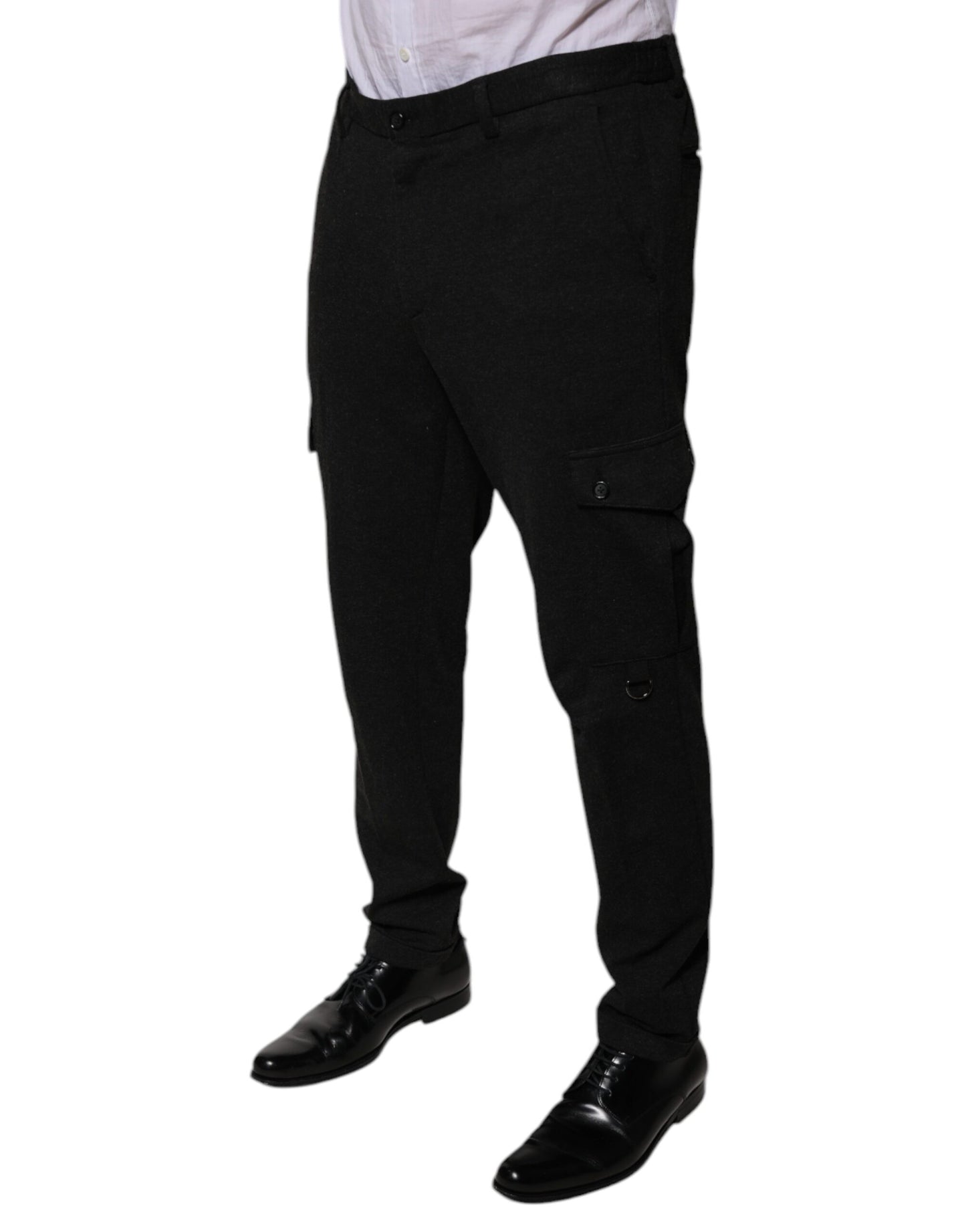 Dolce & Gabbana Black Viscose Cargo Men Casual Pants by Dolce & Gabbana
