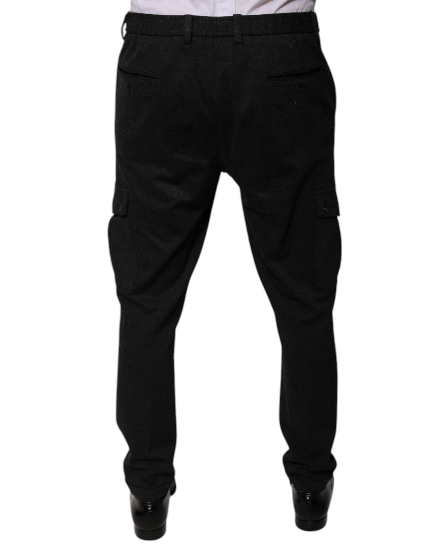 Dolce & Gabbana Black Viscose Cargo Men Casual Pants by Dolce & Gabbana