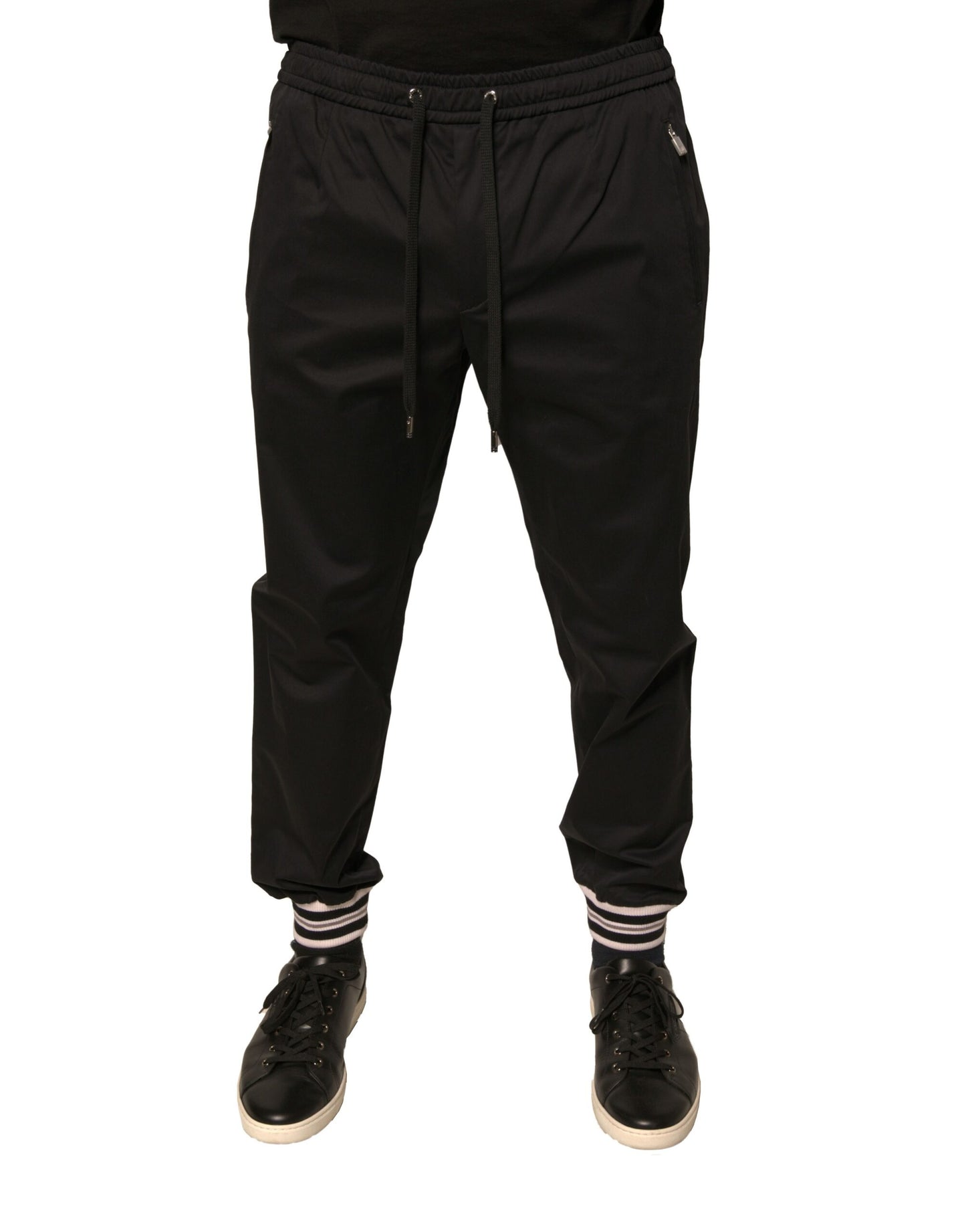 Dolce & Gabbana Black Cotton Stretch Jogger Sweatpants Pants by Dolce & Gabbana