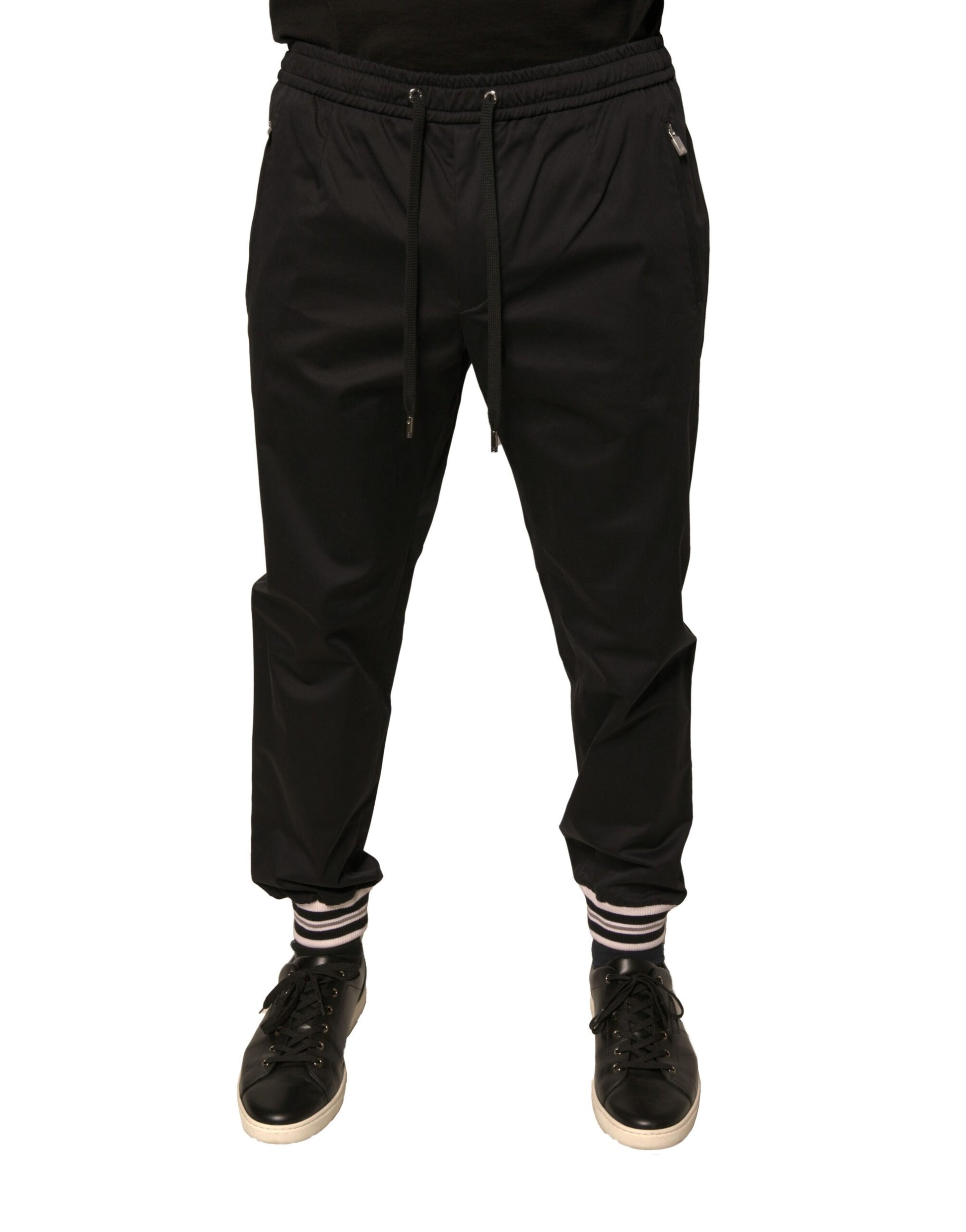 Dolce & Gabbana Black Cotton Stretch Jogger Sweatpants Pants by Dolce & Gabbana