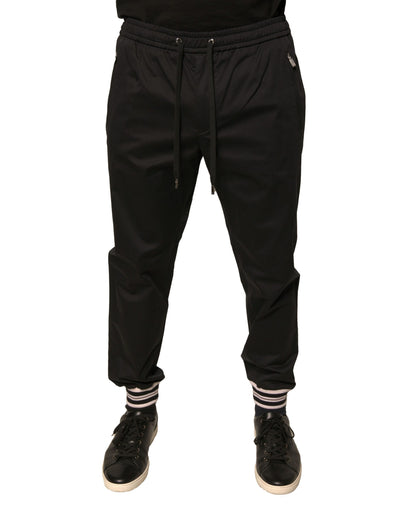 Dolce & Gabbana Black Cotton Stretch Jogger Sweatpants Pants by Dolce & Gabbana