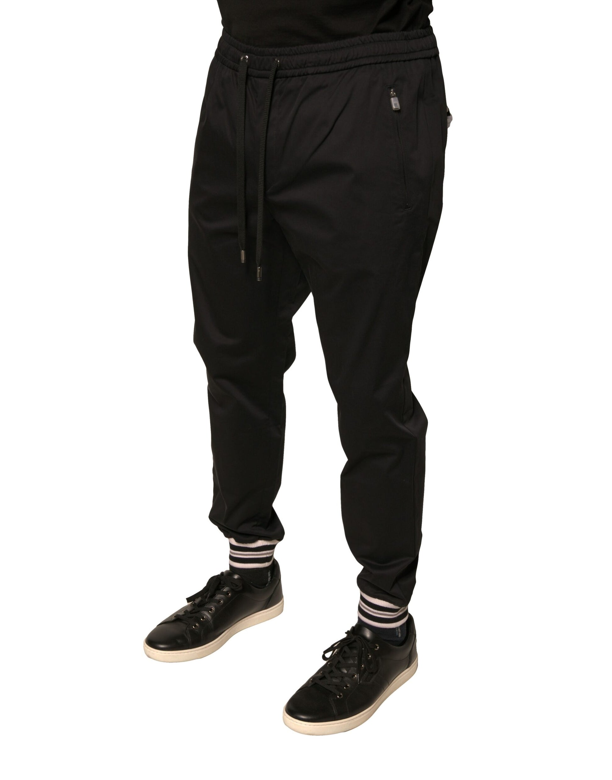 Dolce & Gabbana Black Cotton Stretch Jogger Sweatpants Pants by Dolce & Gabbana