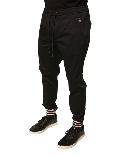 Dolce & Gabbana Black Cotton Stretch Jogger Sweatpants Pants by Dolce & Gabbana