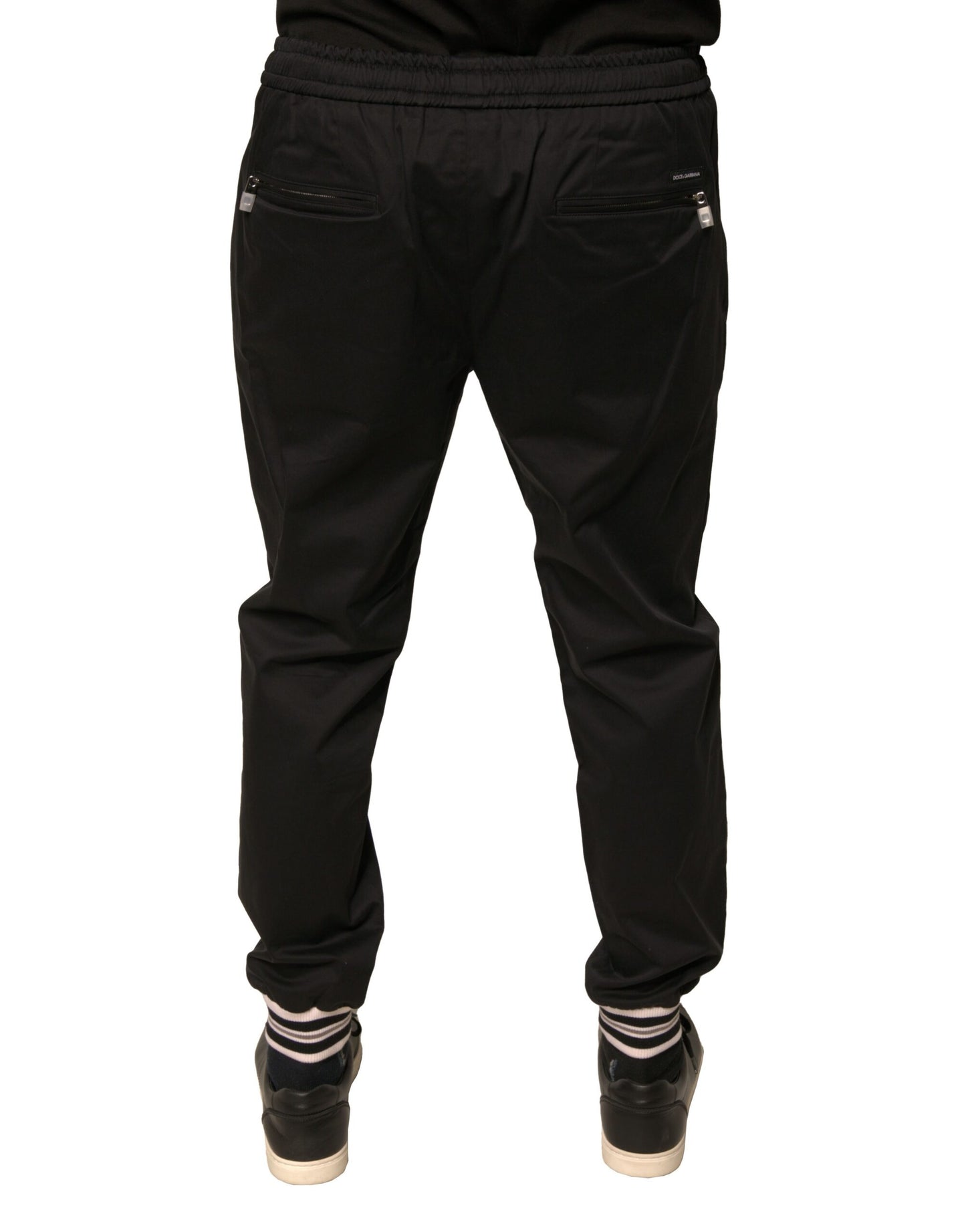 Dolce & Gabbana Black Cotton Stretch Jogger Sweatpants Pants by Dolce & Gabbana