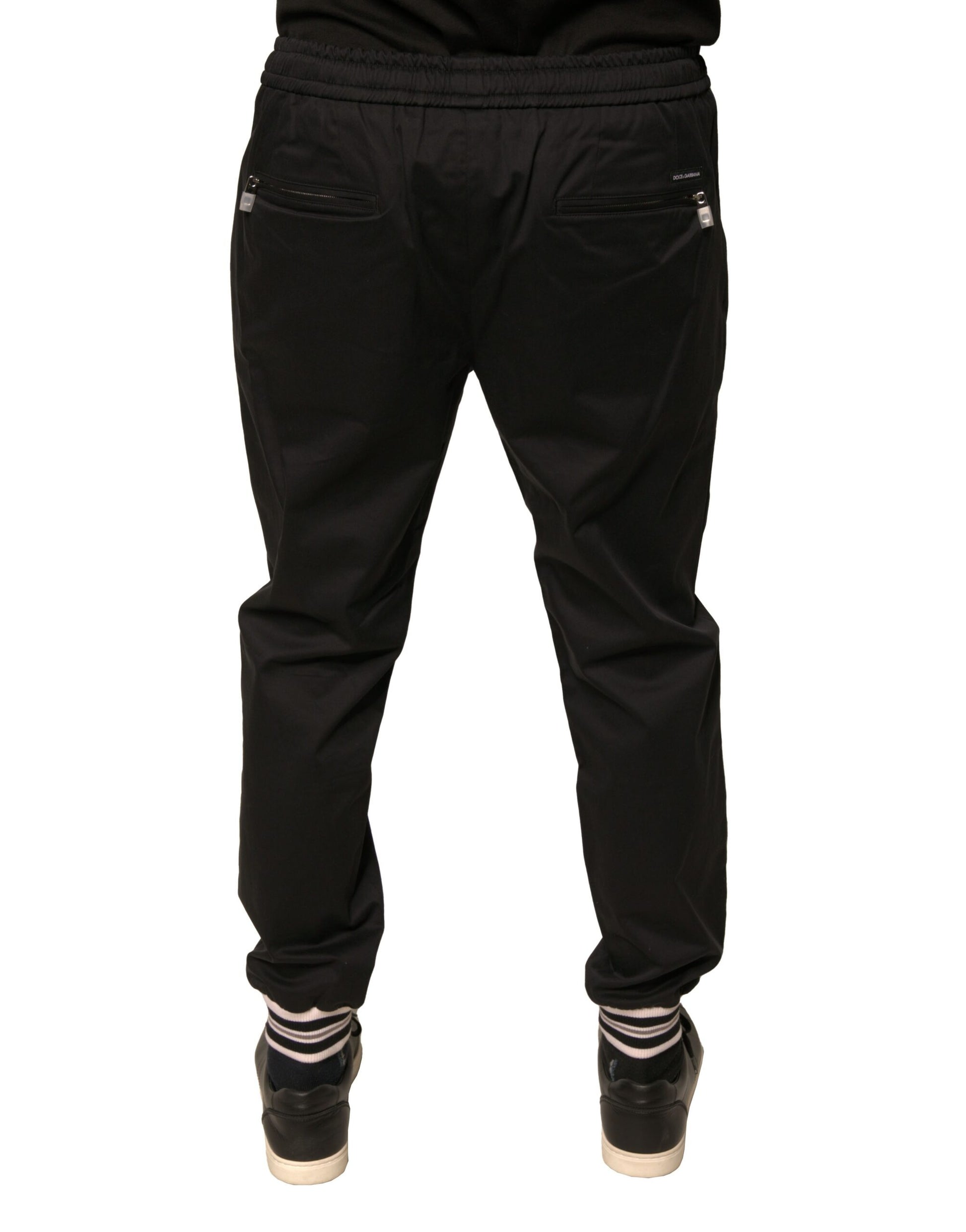 Dolce & Gabbana Black Cotton Stretch Jogger Sweatpants Pants by Dolce & Gabbana