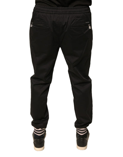 Dolce & Gabbana Black Cotton Stretch Jogger Sweatpants Pants by Dolce & Gabbana
