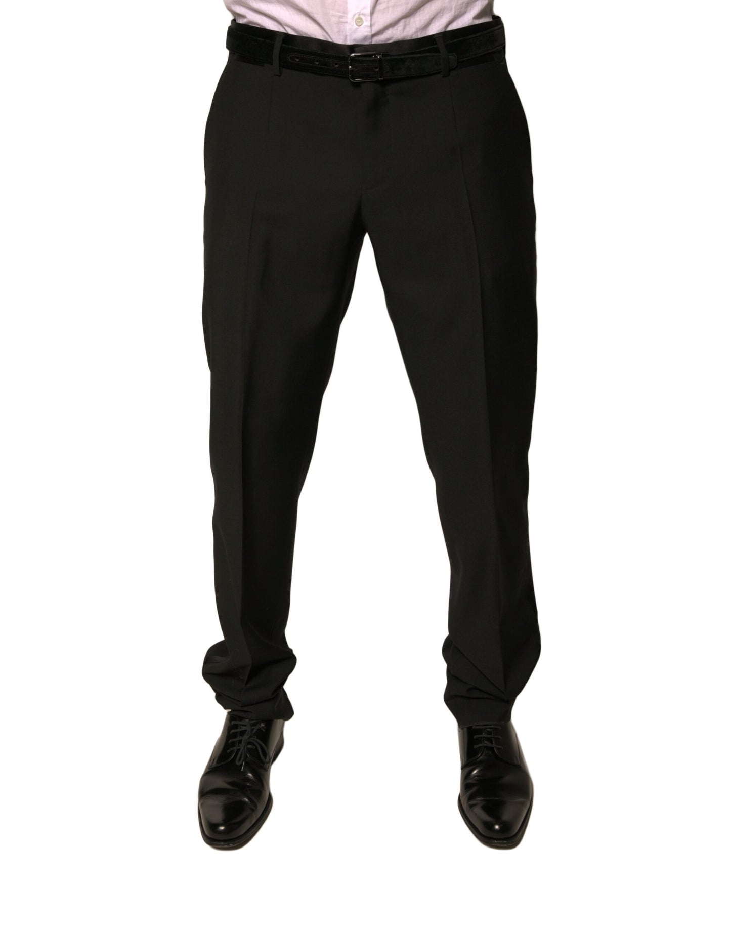 Dolce & Gabbana Black Wool Tapered Formal Dress Pants by Dolce & Gabbana