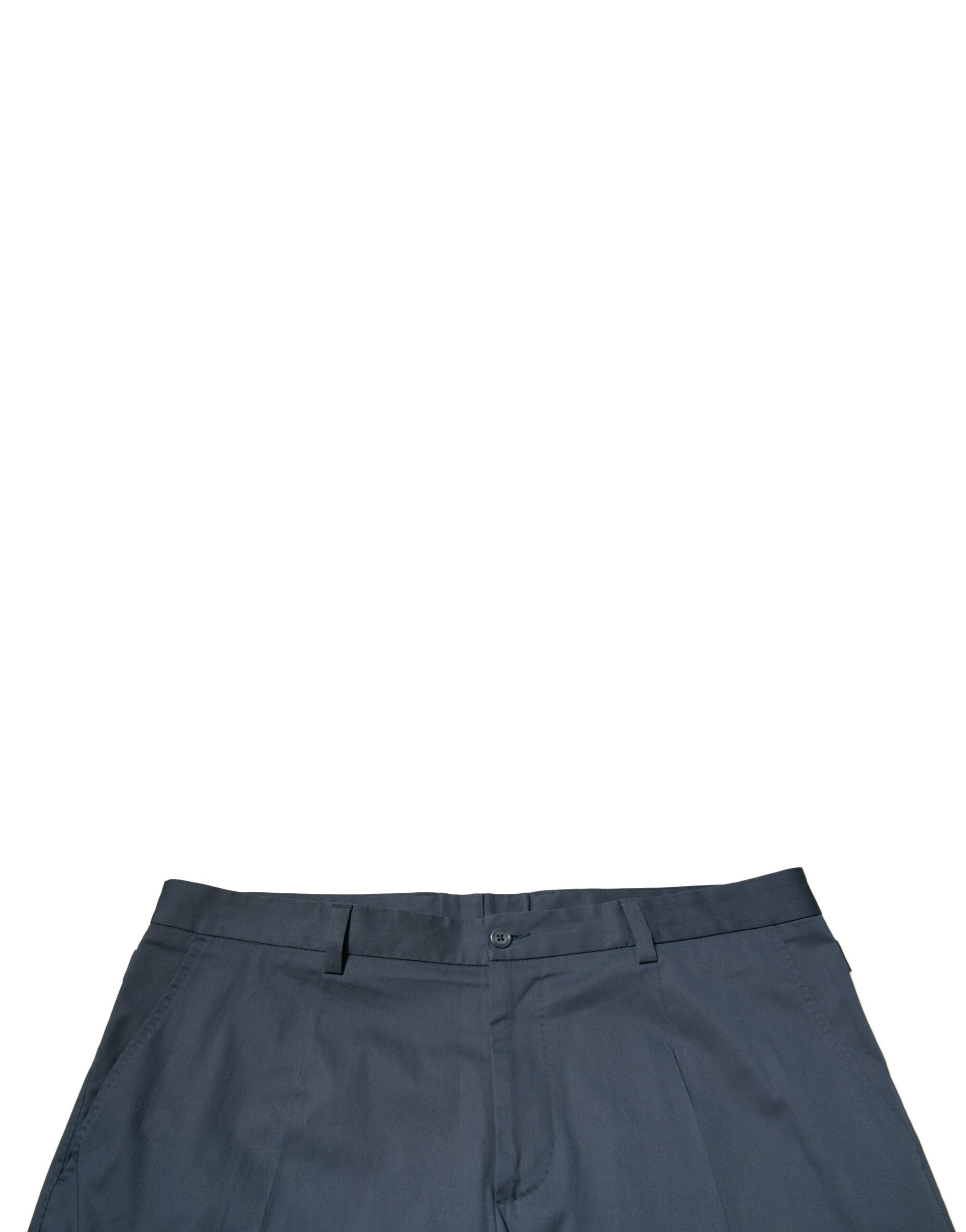 Dolce & Gabbana Blue Cotton Men Skinny Dress Pants by Dolce & Gabbana