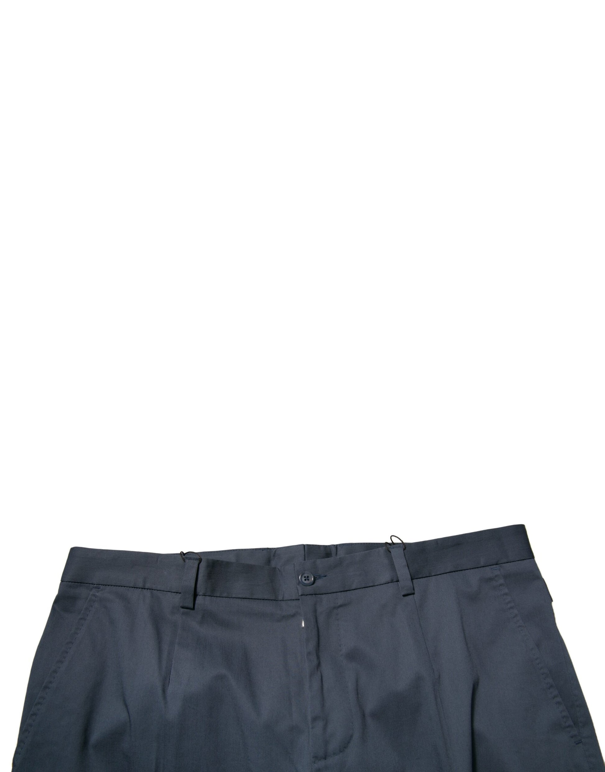 Dolce & Gabbana Dark Blue Cotton Stretch Skinny Men Dress Pants by Dolce & Gabbana